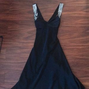 Black satin Calvin Klein dress
